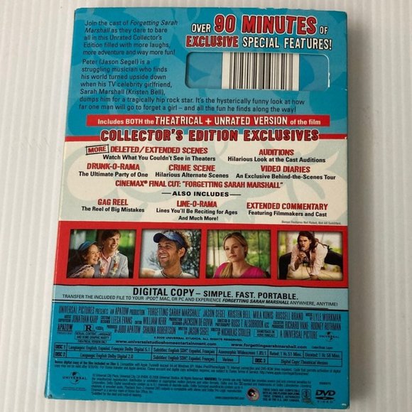 Forgetting Sarah Marshall (DVD, 2008, 3-Disc Set, Unrated Collectors Edi… - Picture 2 of 6